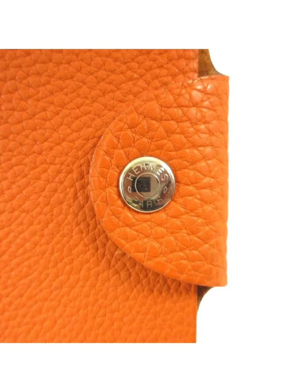 Hermes PM Note Cover Notebook Togo Leather Series Button Orange Agenda
